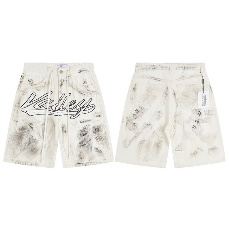 Vale Valley Forever Iced Out Rhinestone Denim Jorts