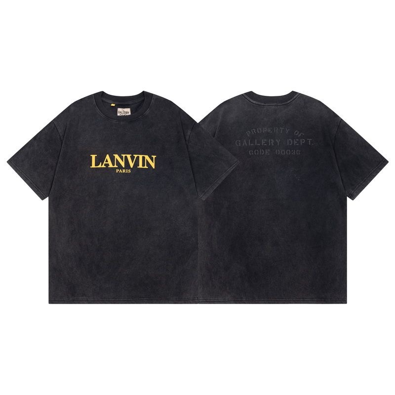 Paris Limited Yellow Letters Washed Tee Black