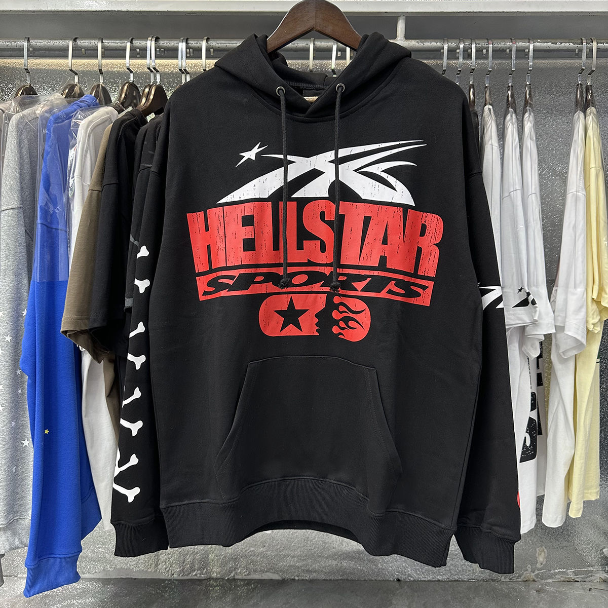 black or cream stuff hoodie