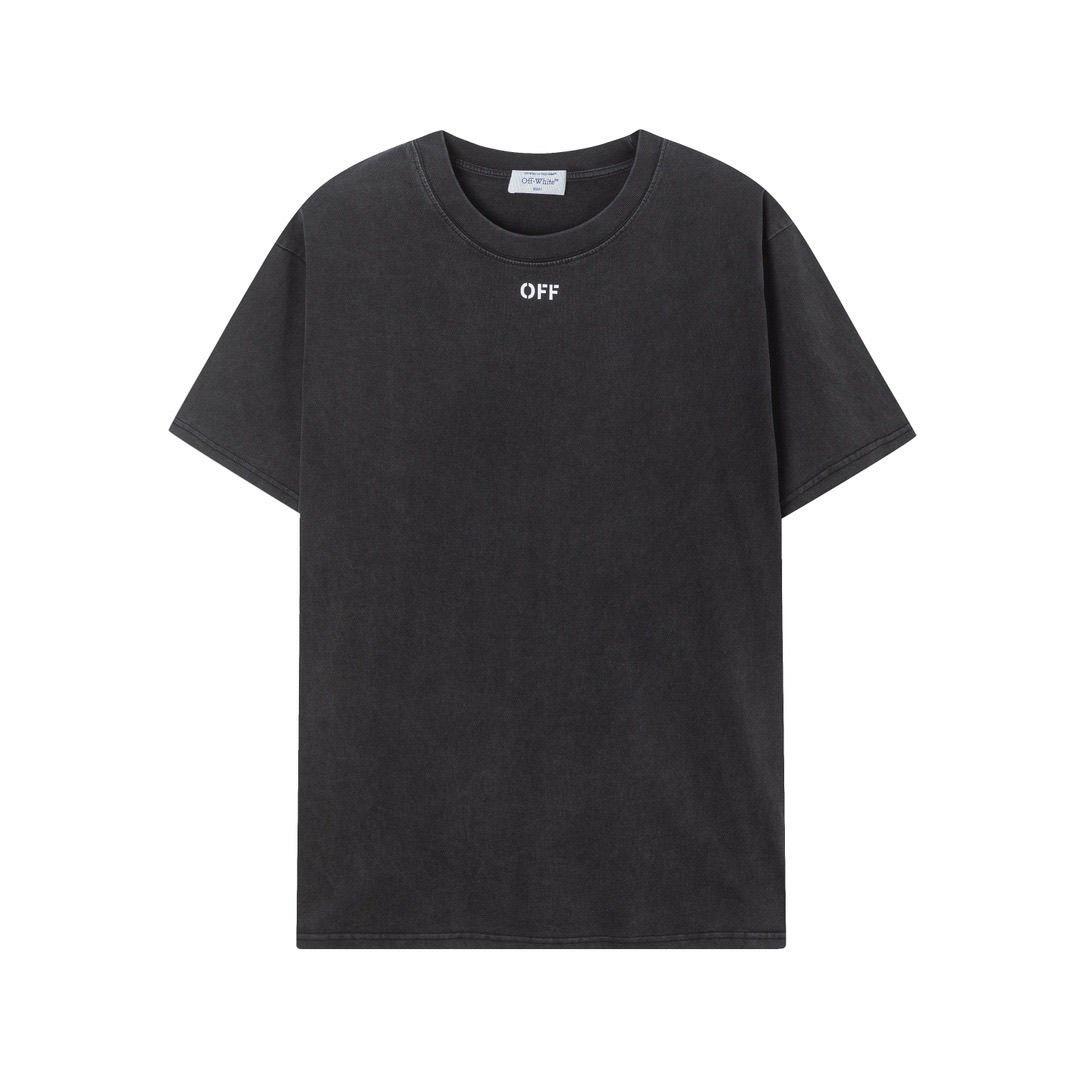 Back Drawing Print Washed Black Tee