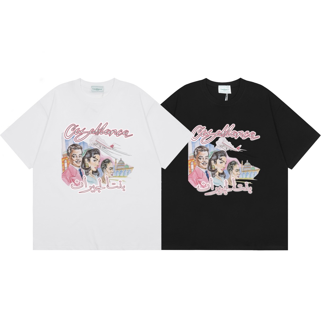 Women and mens graffic printed black and white tshirt