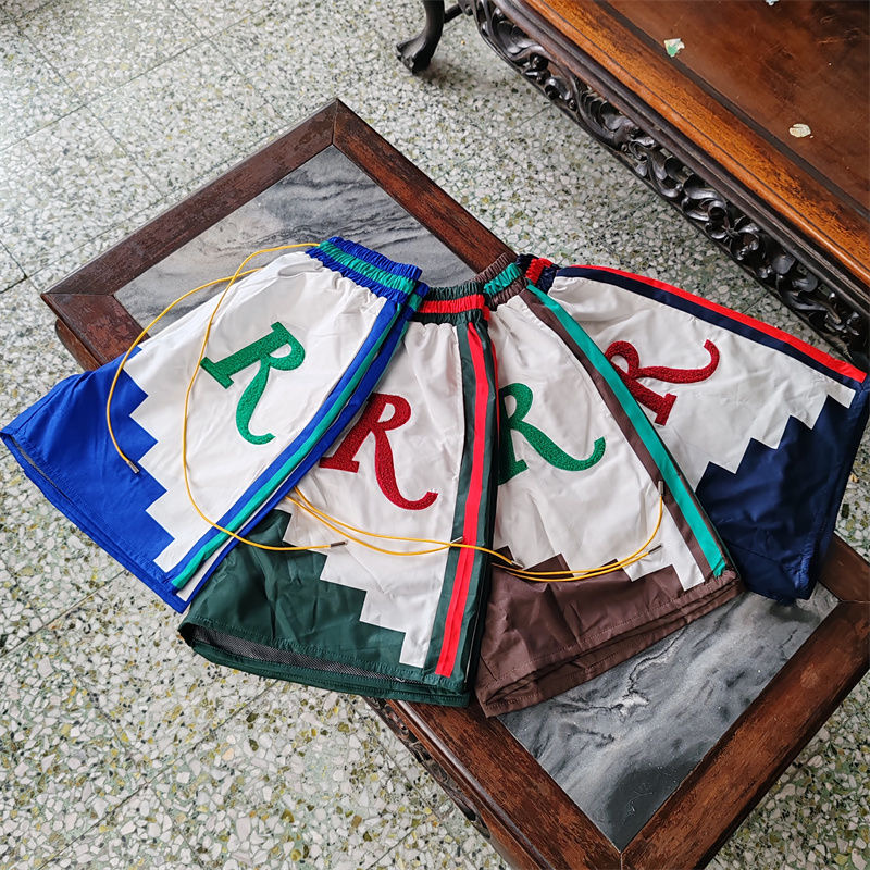 new summer embroidered letter patchwork shorts