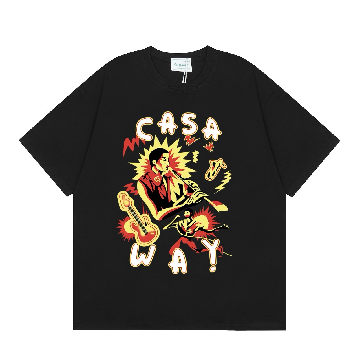 Casa way printed black and white tshirt