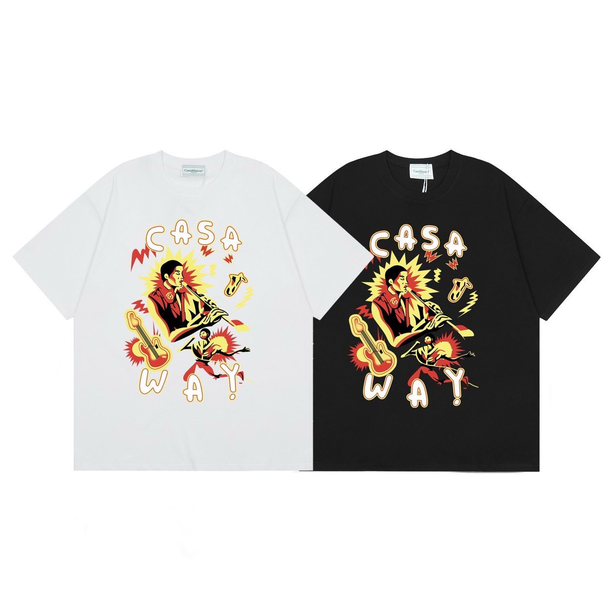 Casa way printed black and white tshirt