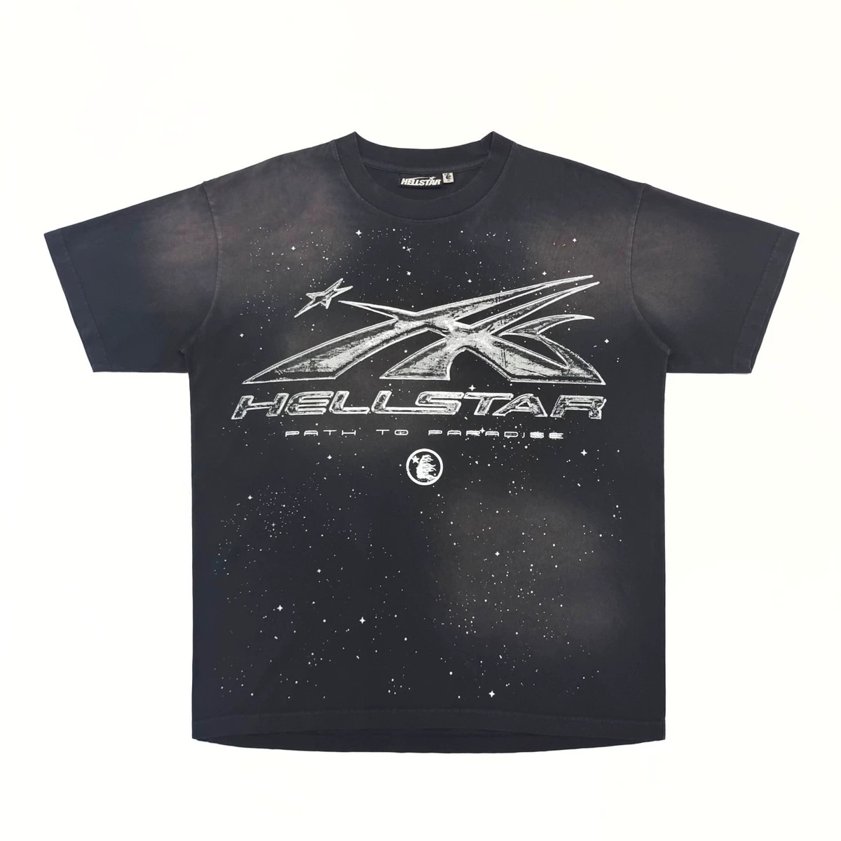 1:1 Version Silver Logo Full Star print Tee Black