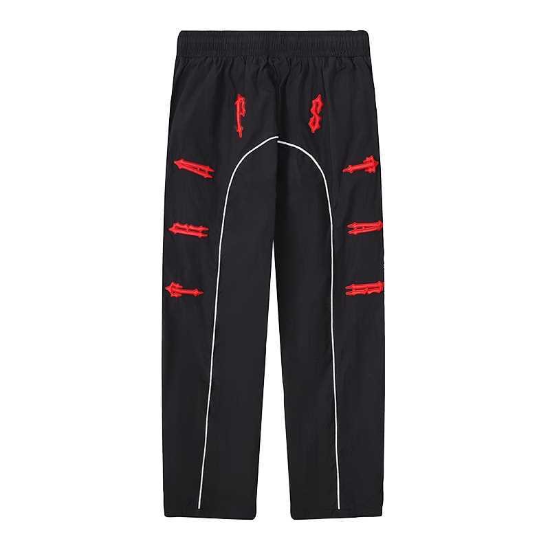 Embroidered woven ribbon drawstring pant