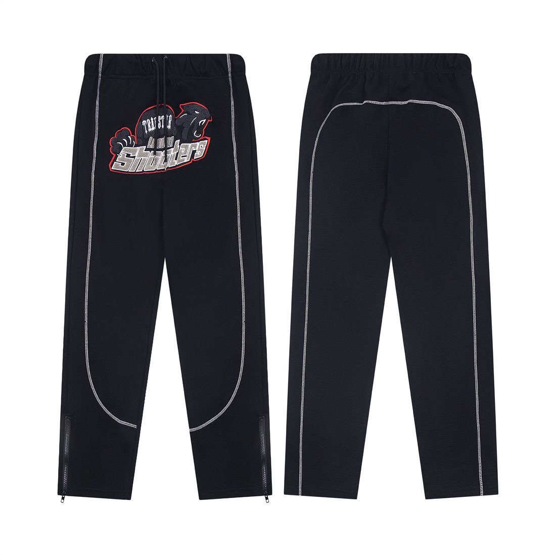 Gradient fleece letter printed pant