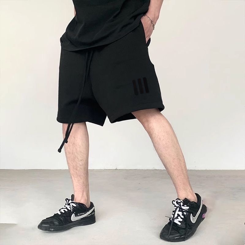 Basic style letter cotton short