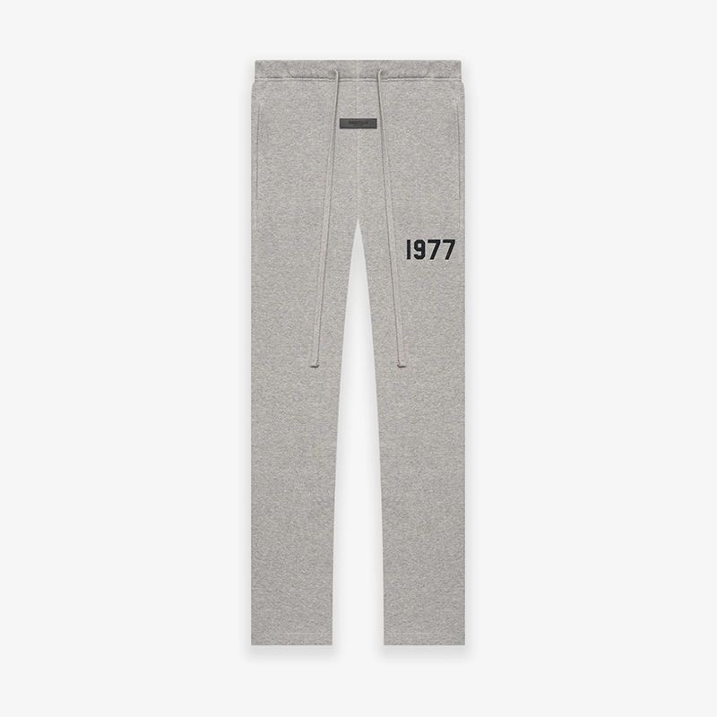 Straight leg cotton flocking double line loose pant