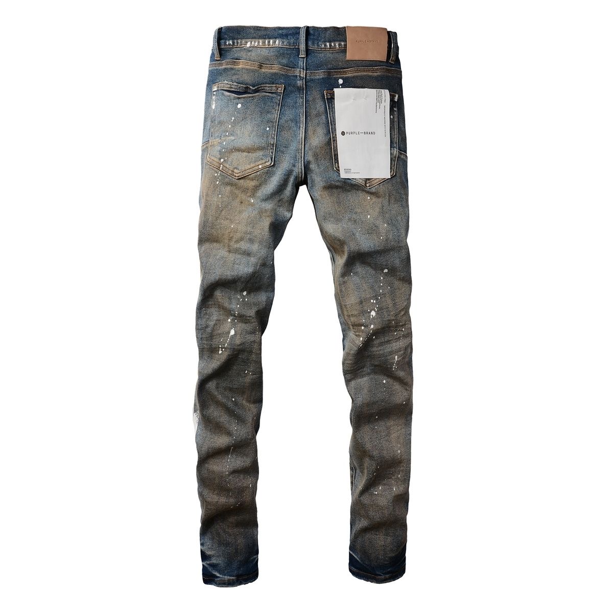No. 9012 Paint Spots Ripped Jeans Dirty Blue