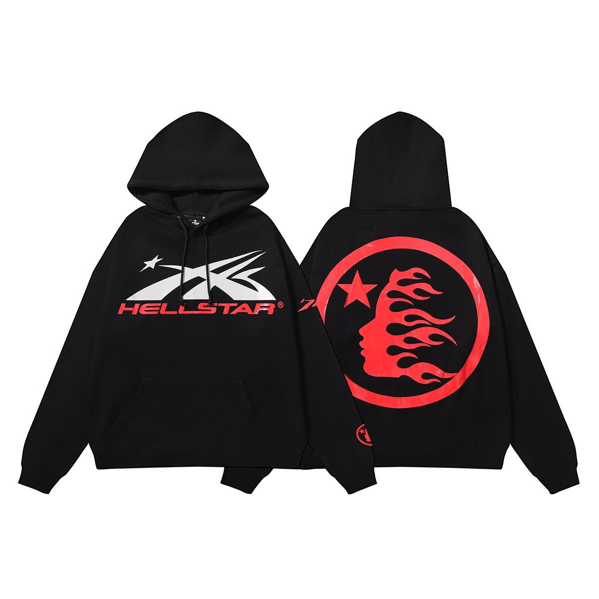 Classic pattern printed golk heavy wool circle hoodie