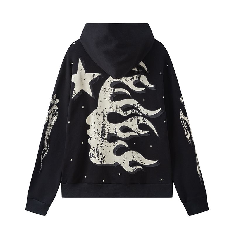 Red flare loose casual hoodie