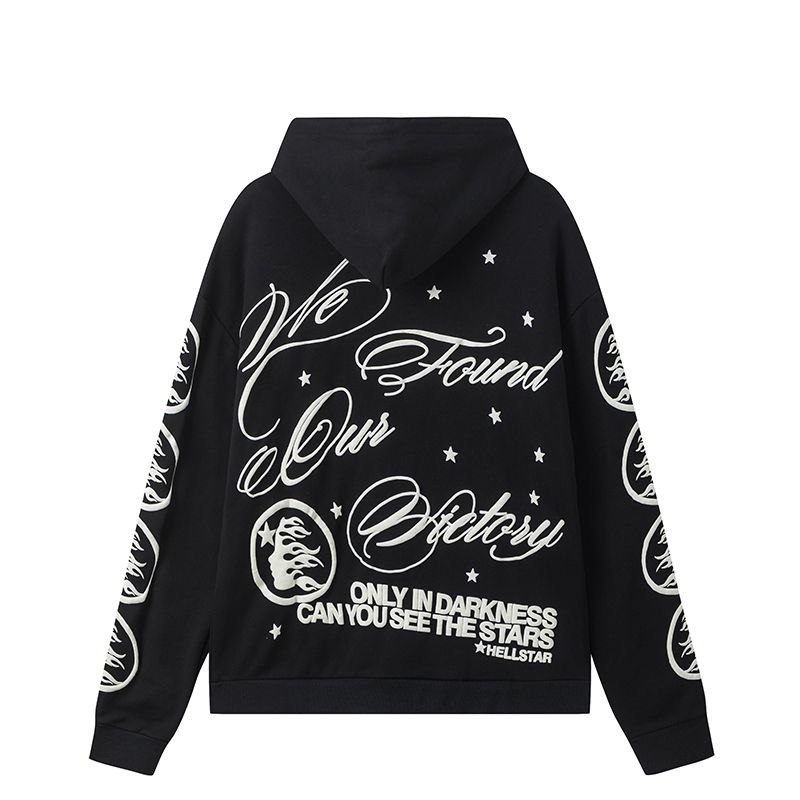 Wool circle letter printed hoodie