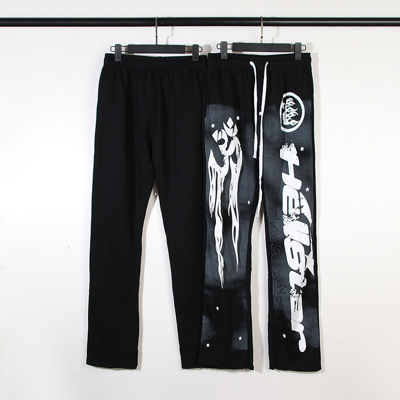 Chic black mud stained vintage flared pant