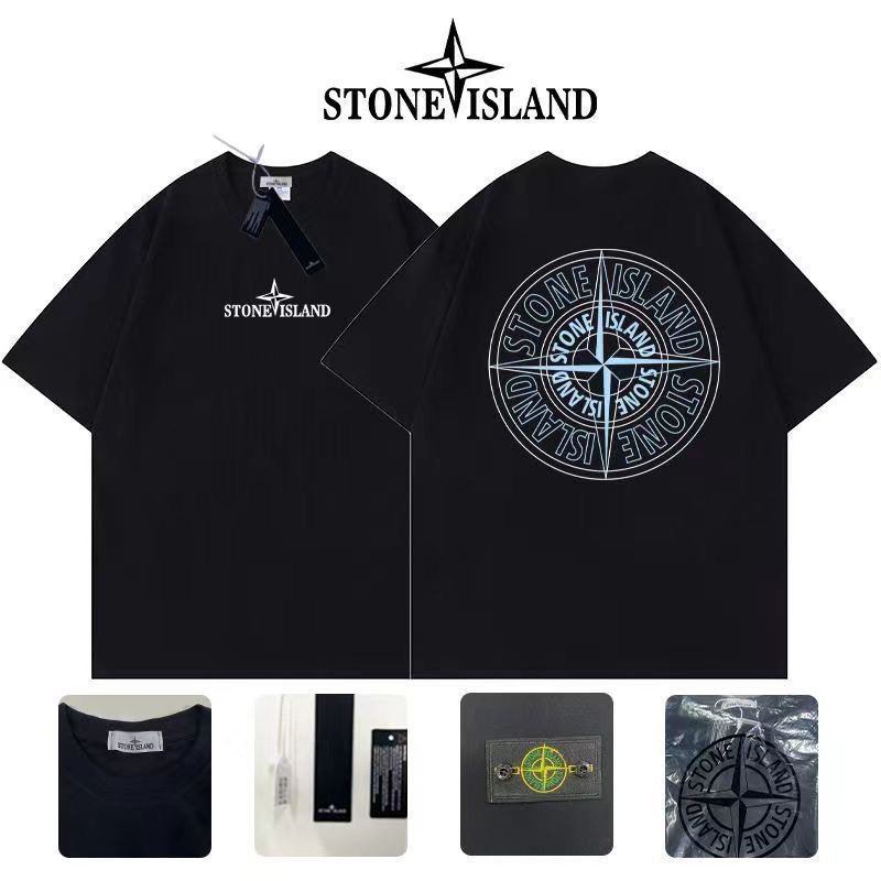 letter printed embroidery badge compass heavy cotton tshirt