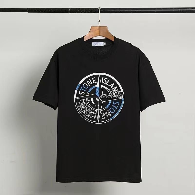 New cotton back printed large round label casual tshirt