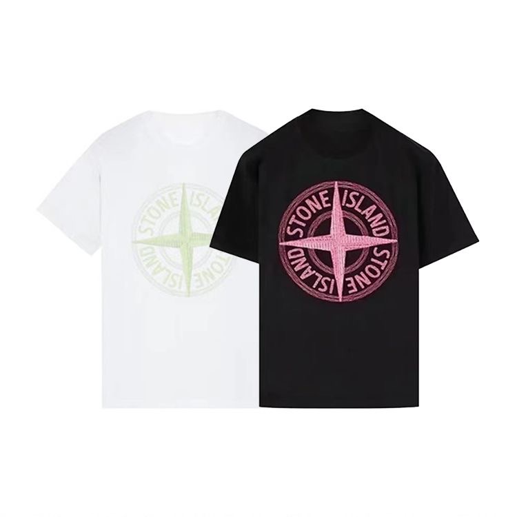 Short sleeve black and white simple t-shirt