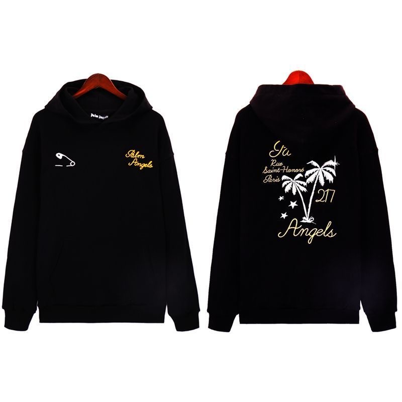 PA embroidery Letters Logo Hoodie Black