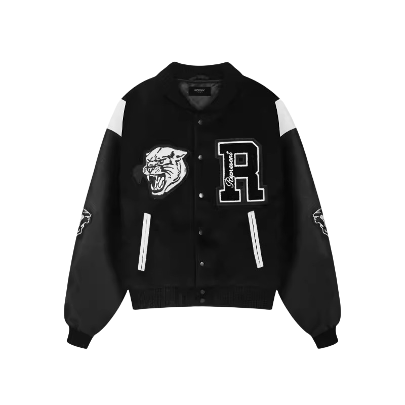 Represent Tiger Back Letters Jacket Black
