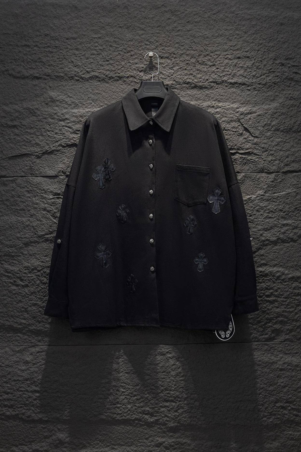 Chrome Heart Cross Logo Shirt Jacket All Black