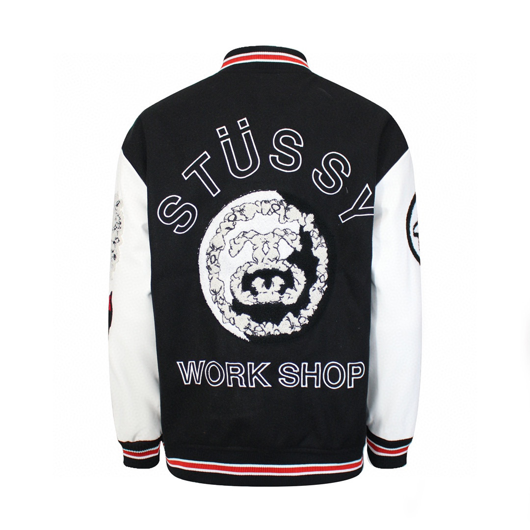 Stussy 80th Limited Baseball Jacket Black