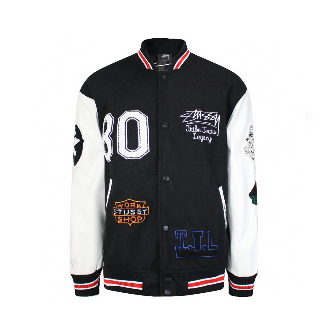 Stussy 80th Limited Baseball Jacket Black