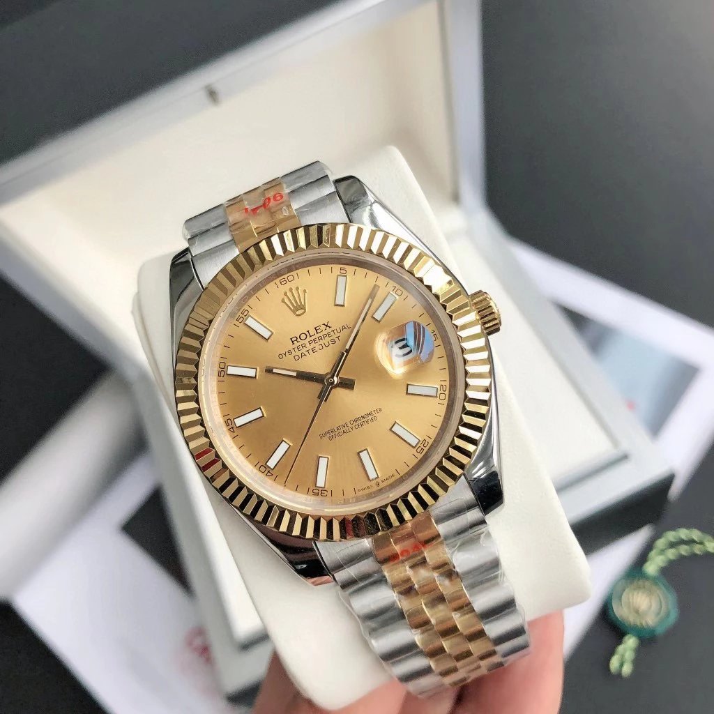 41mm Rolex Golden Watch with Date