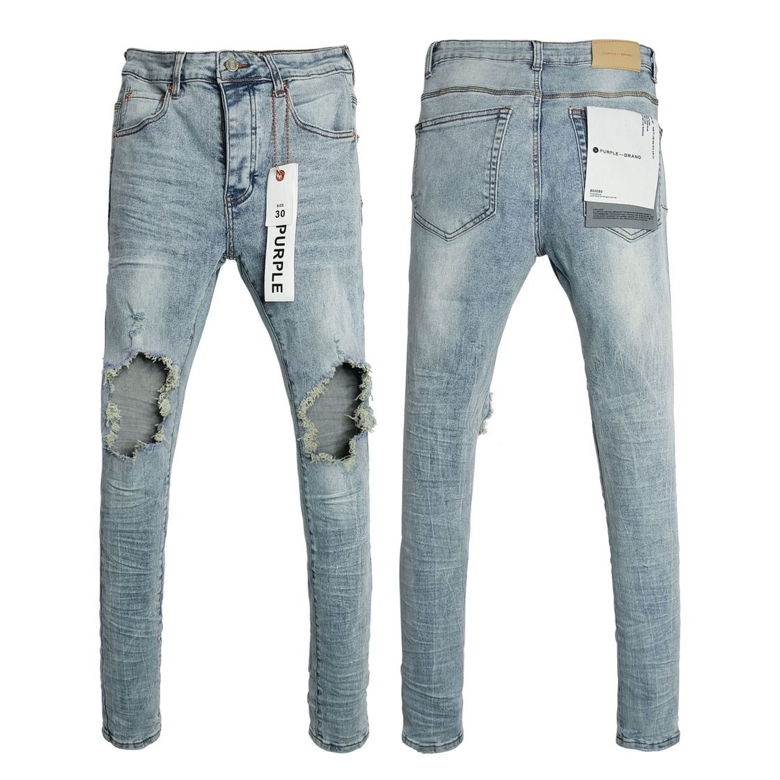 Purple Brand Big Hole Jeans Light Blue