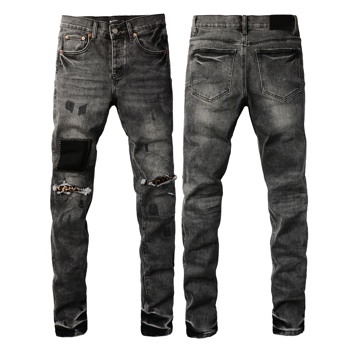 Purple Brand Black Patch jeans