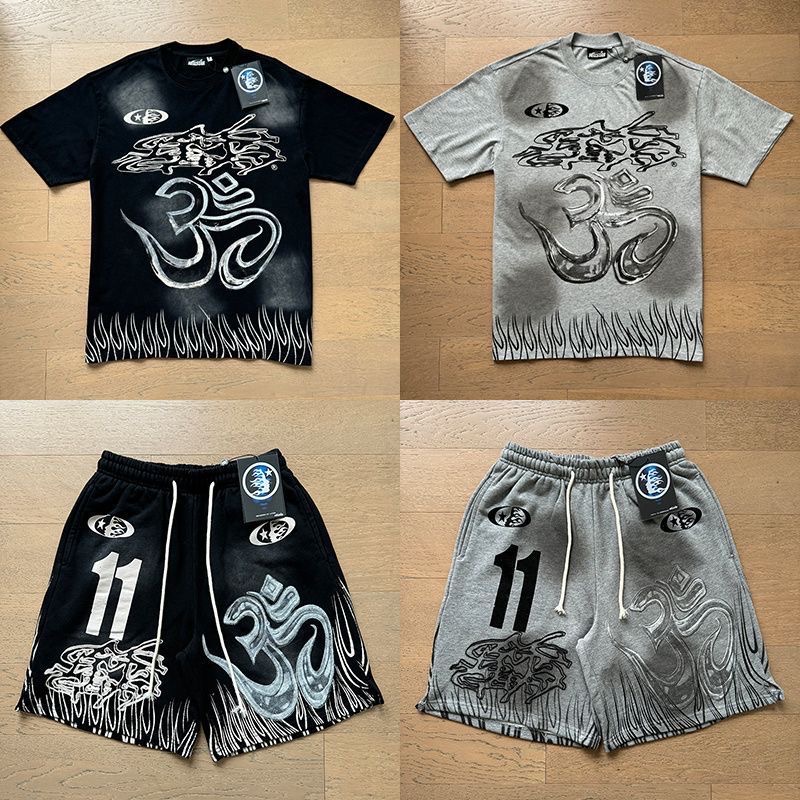 Hellstar black and grey 11 letters shorts