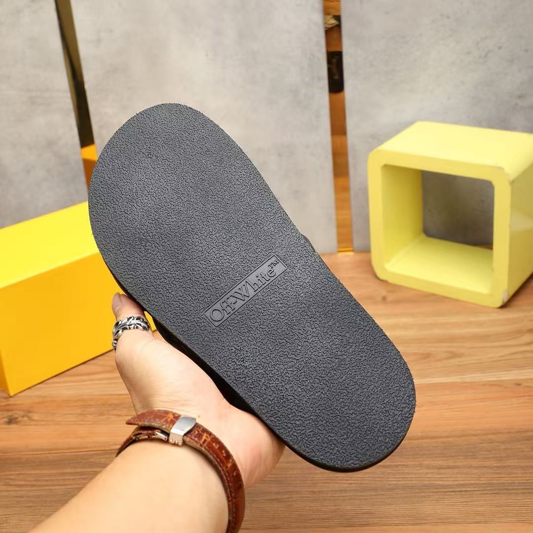 Off White Cloud Criss Cross Slide Black Color