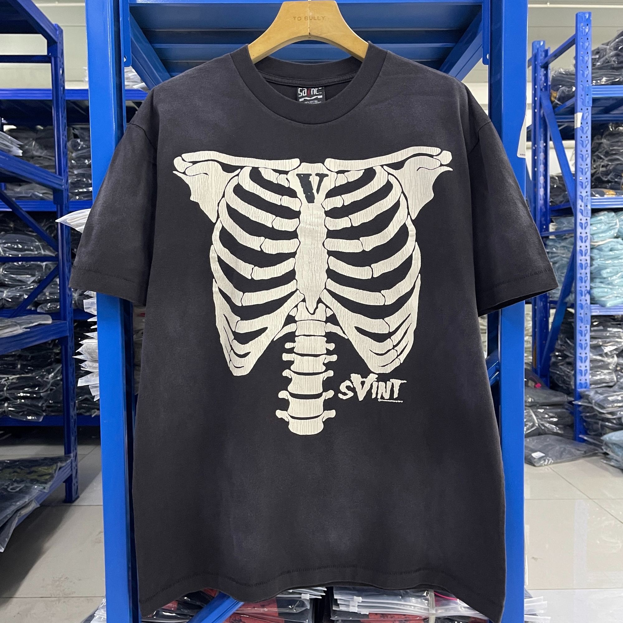 Saint Michael Skeleton Washed Black Tee