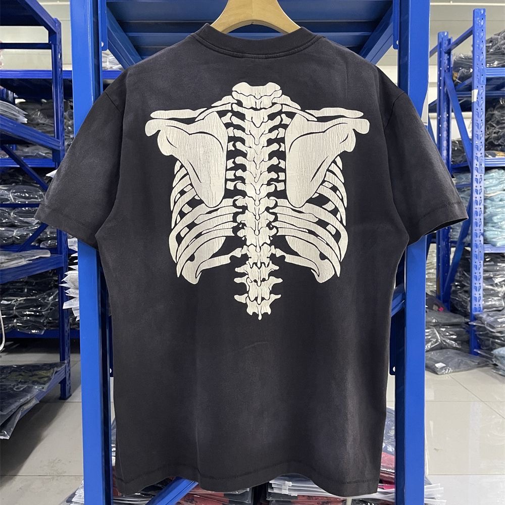 Saint Michael Skeleton Washed Black Tee