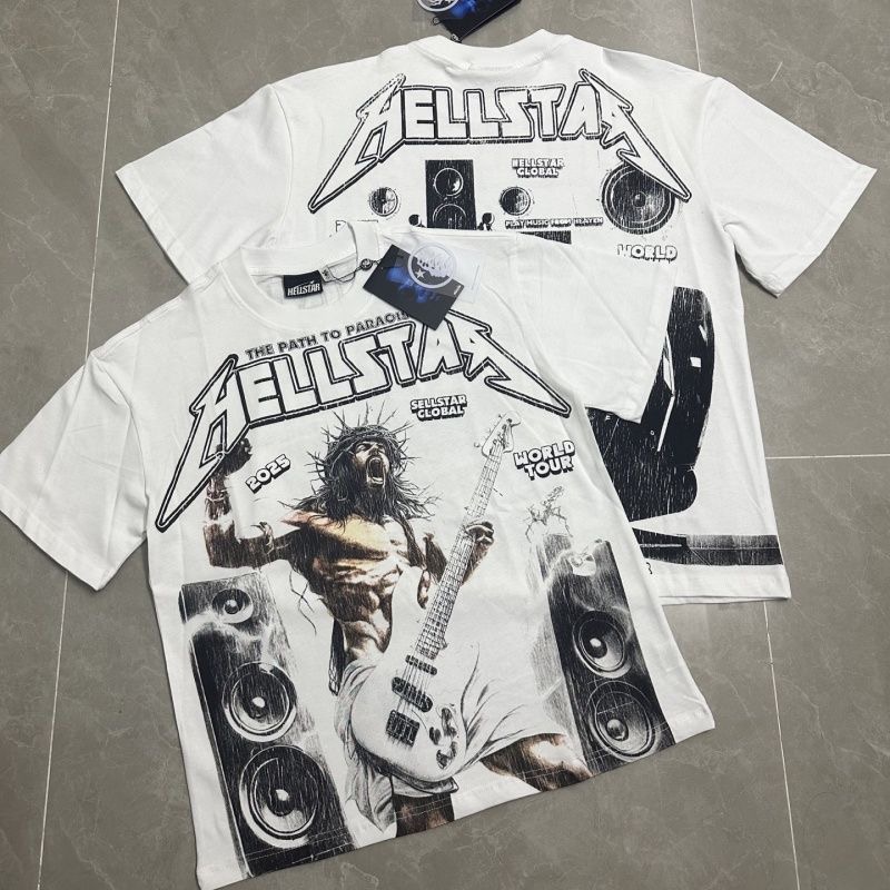 hellstar Rock singer printed American retro high street men's and women's loose casual short-sleeved T-shirt