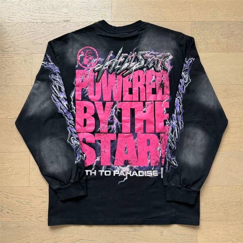 Hellstar Vintage Pure Cotton Casual Long Sleeve Base Layer T-shirt