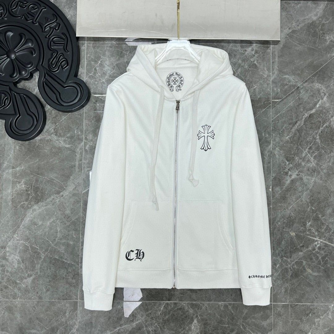 Chrome Heart Zipper Sanskrit Hoodie