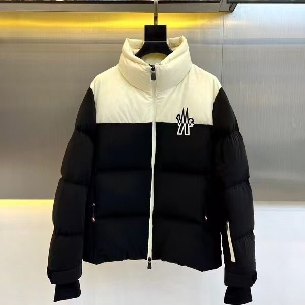 Moncler winter thickened down jacket with 95% white duck down filling for warmth and insulation.